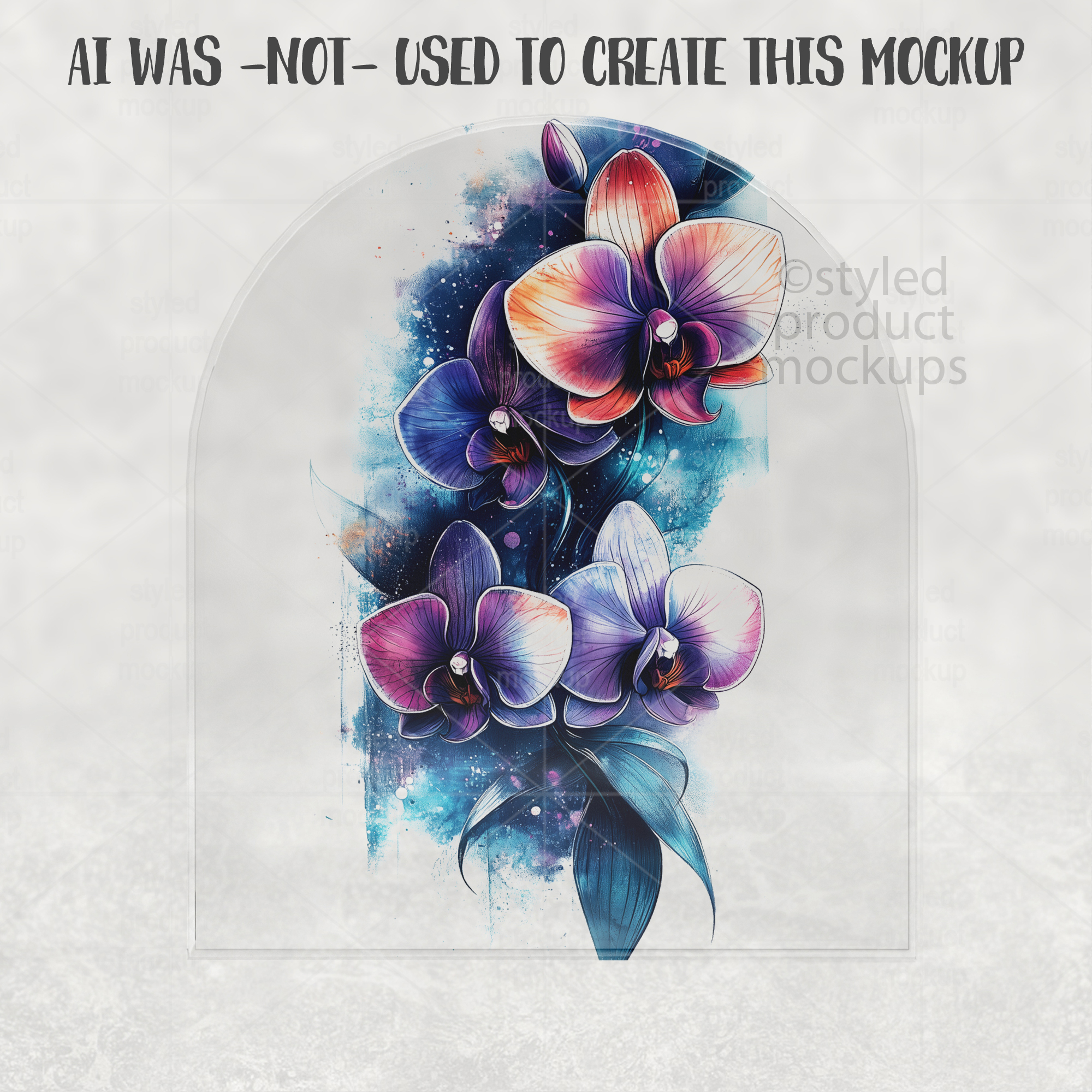 Clear Acrylic Arch Plaque Mockup