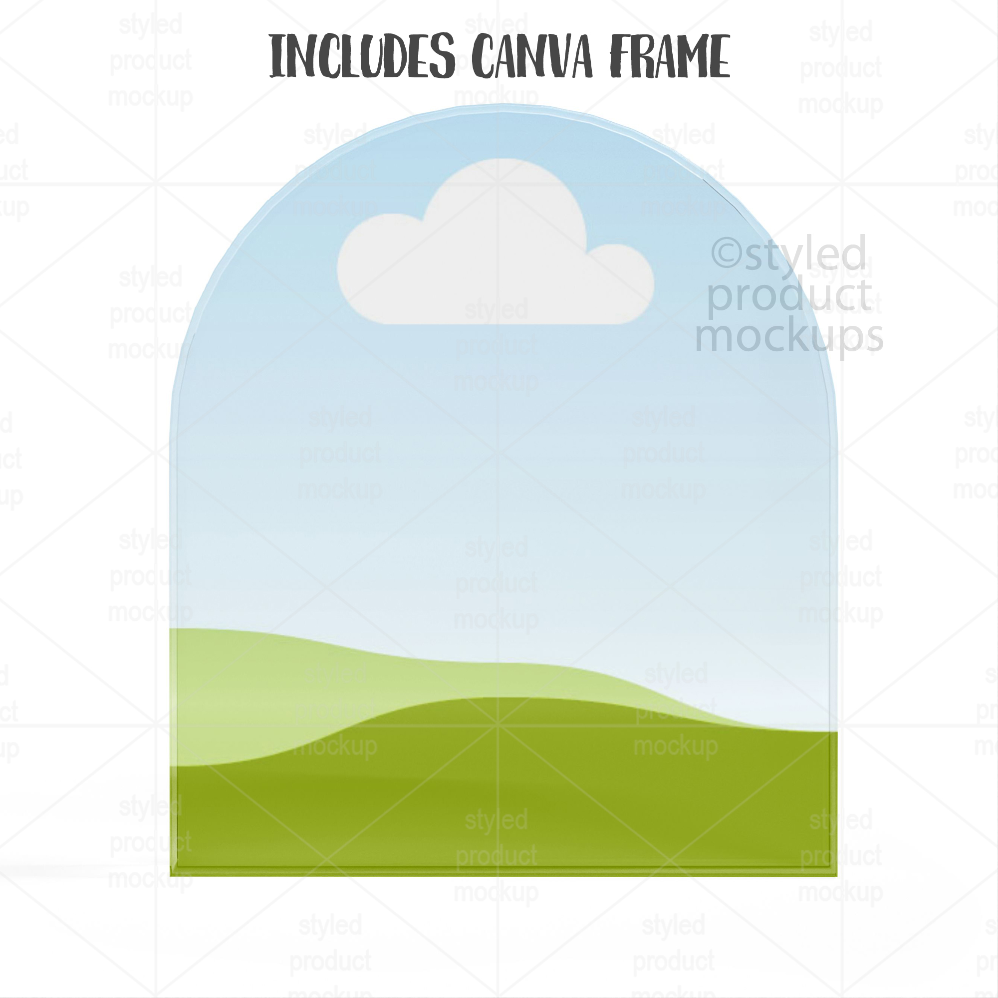 Clear Acrylic Arch Plaque Mockup