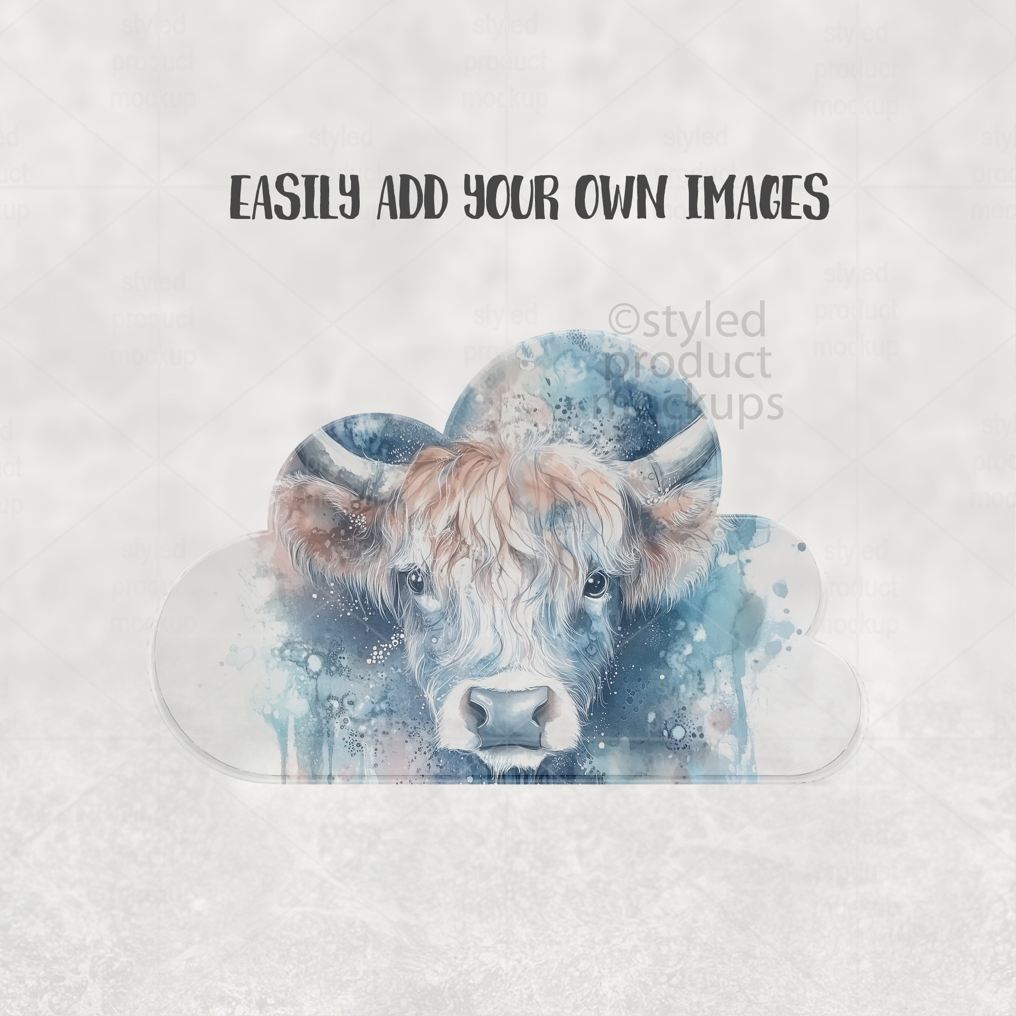 Clear Acrylic Cloud Plaque Mockup