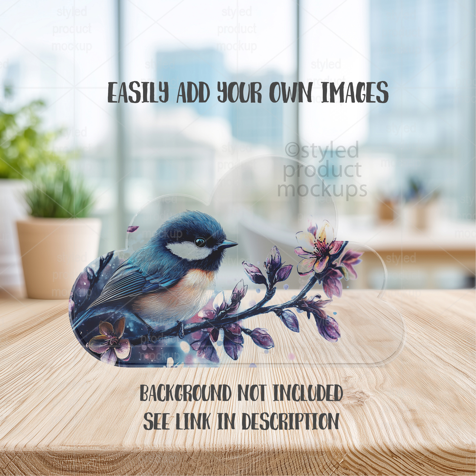 Clear Acrylic Cloud Plaque Mockup