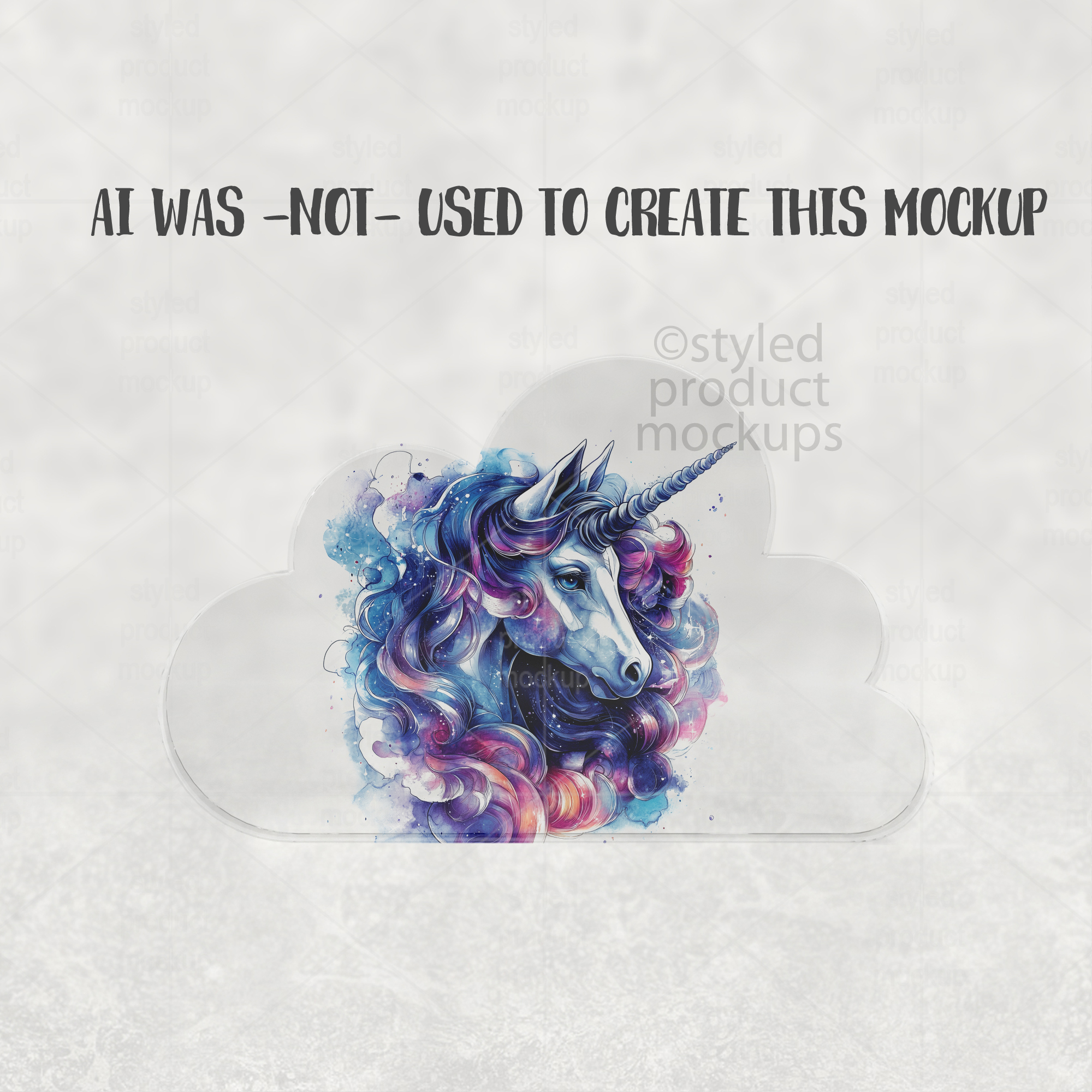 Clear Acrylic Cloud Plaque Mockup