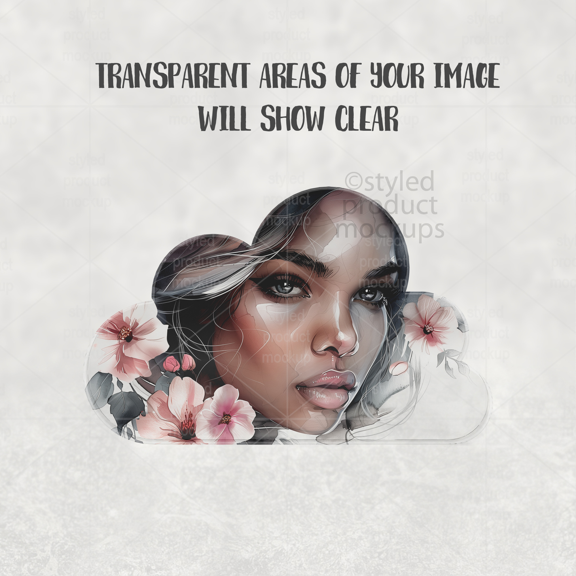 Clear Acrylic Cloud Plaque Mockup