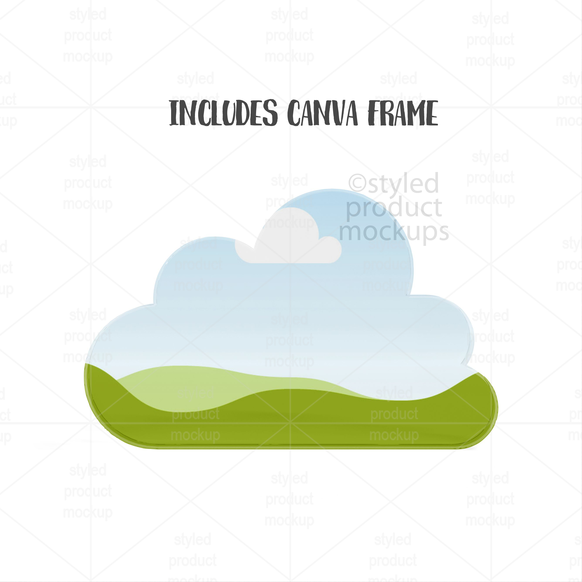 Clear Acrylic Cloud Plaque Mockup
