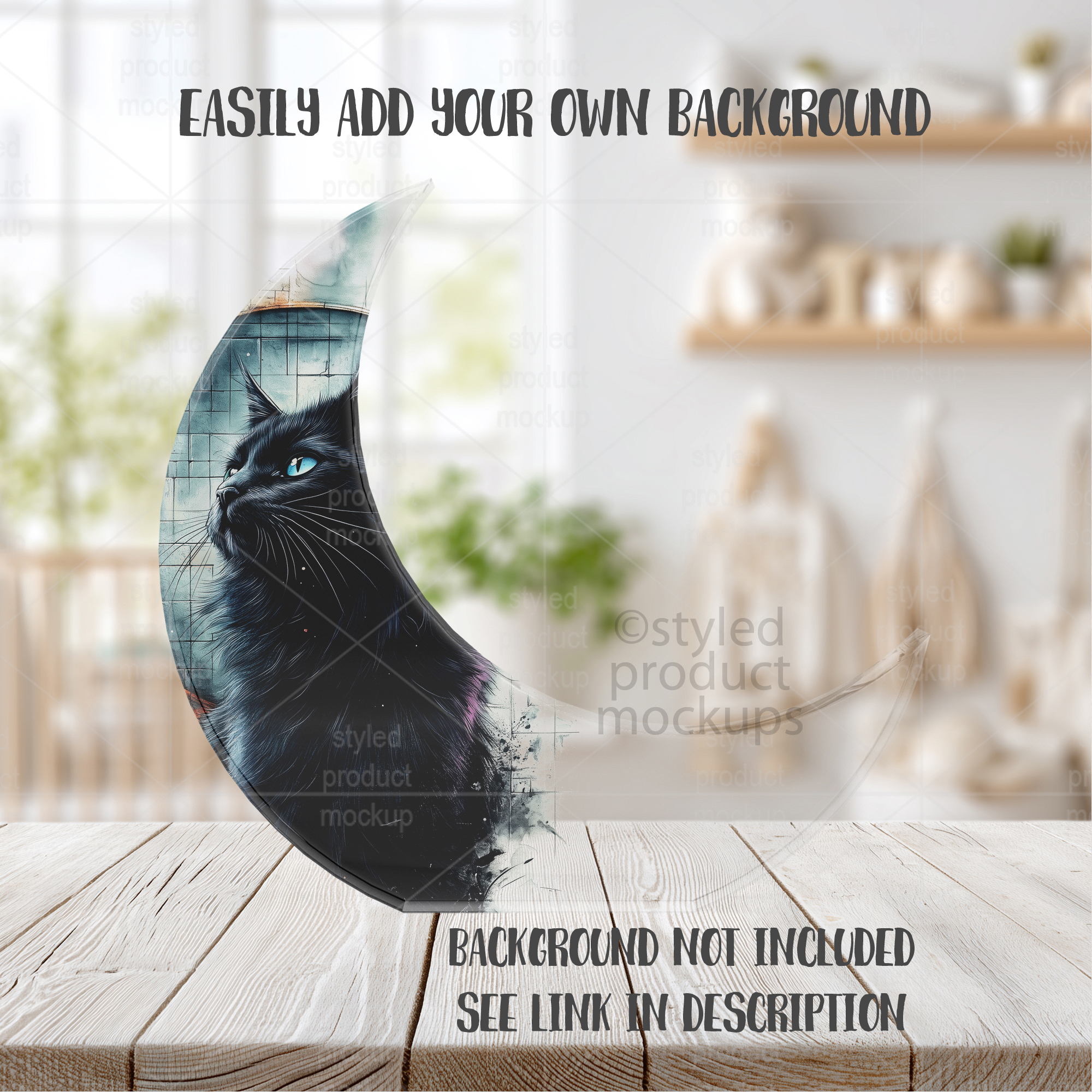 Clear Acrylic Moon Mockup