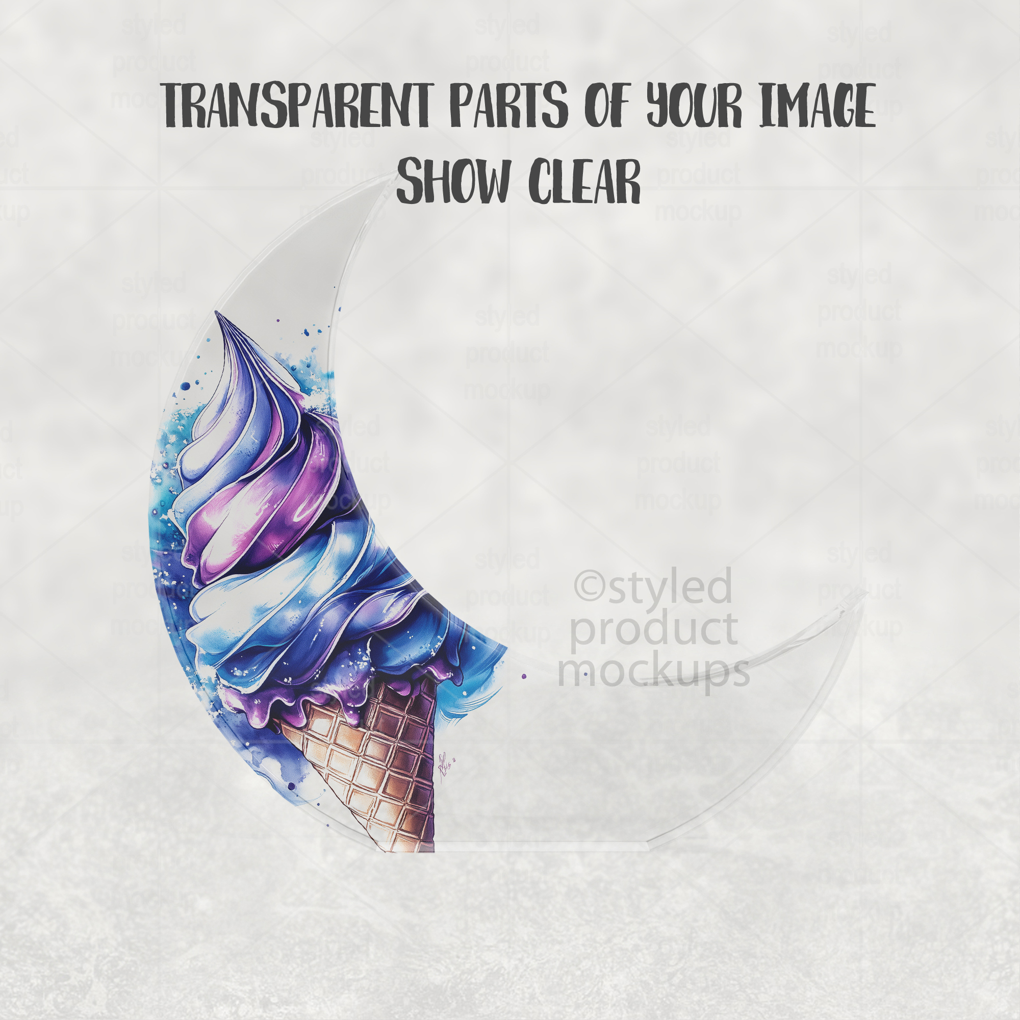 Clear Acrylic Moon Mockup