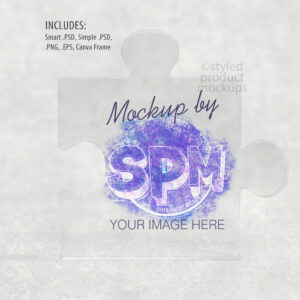 Clear Acrylic Puzzle Plaque Mockup