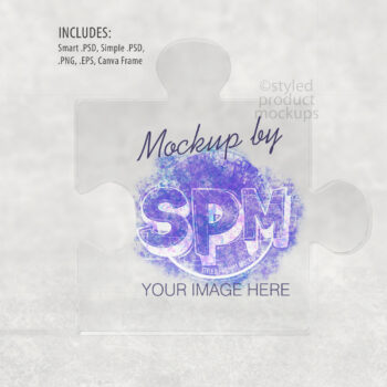 Clear Acrylic Puzzle Plaque Mockup