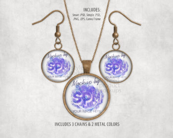 Earring and Pendant Set Mockup
