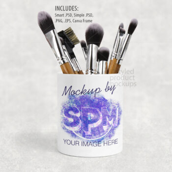 Ceramic Makeup Brush Holder Mockup