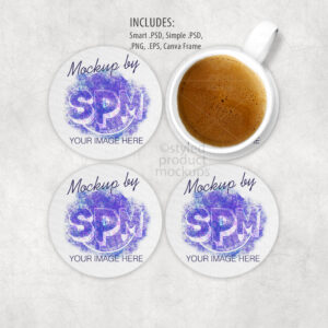Sublimation Round Fabric Coaster Mockup