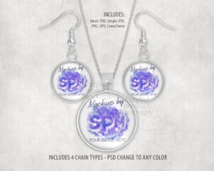 Round Tray Jewelry Set Mockup