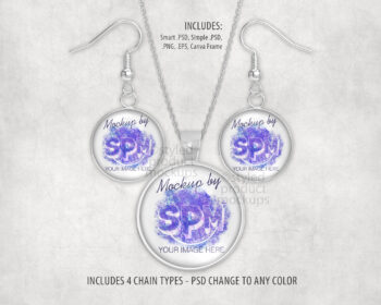 Round Tray Jewelry Set Mockup