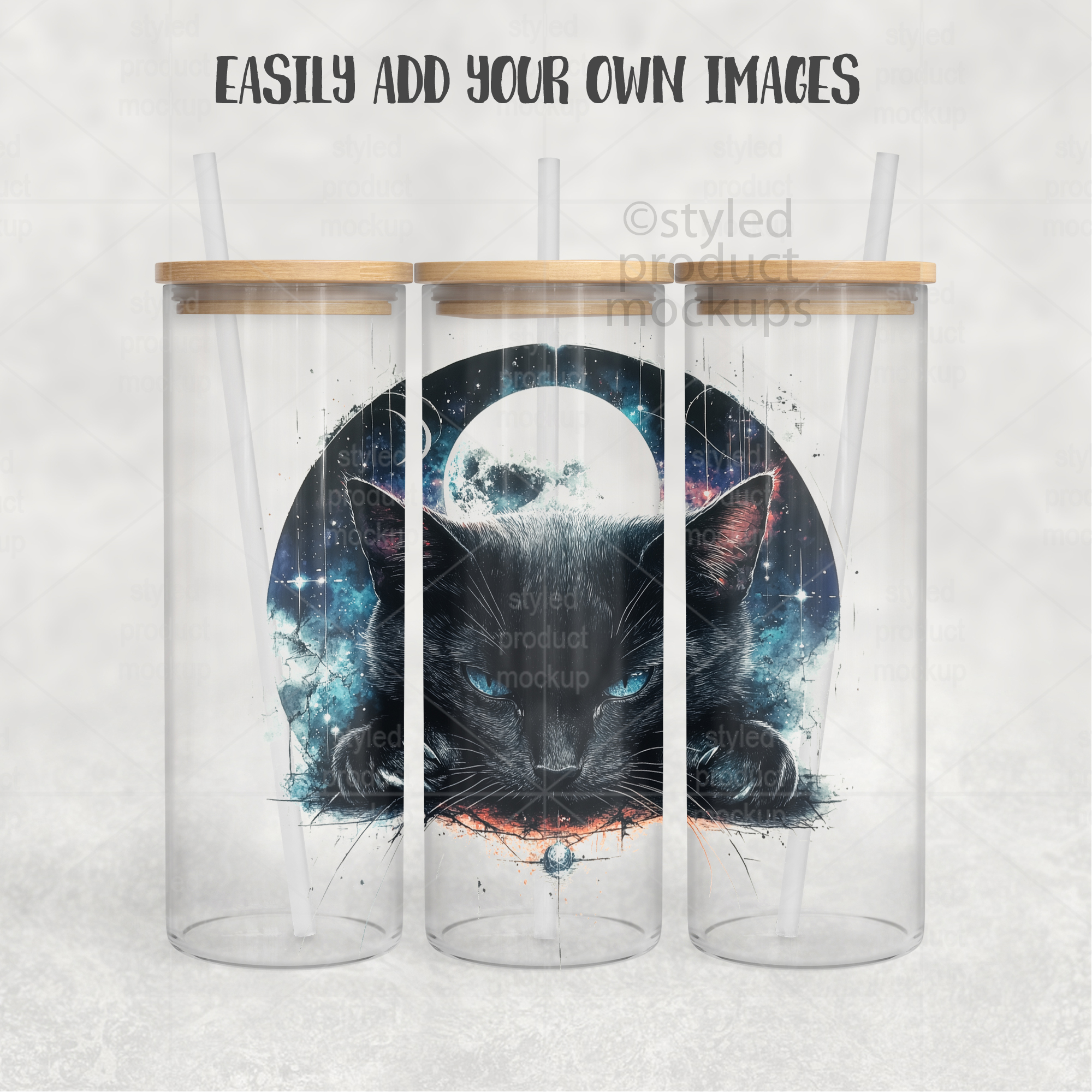 25oz Clear Glass Tumbler Mockup