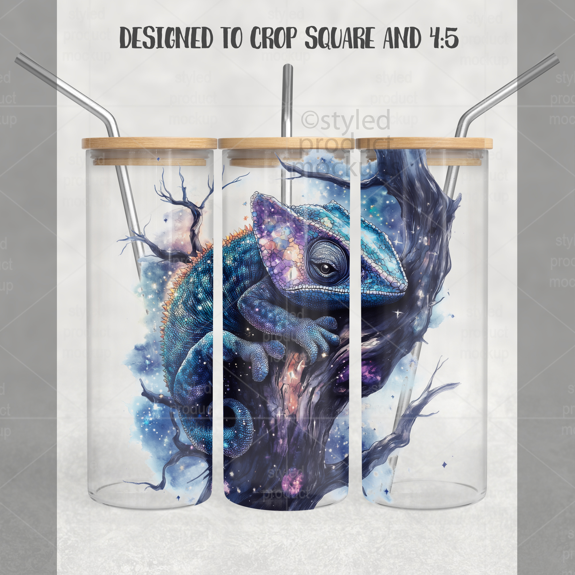 25oz Clear Glass Tumbler Mockup