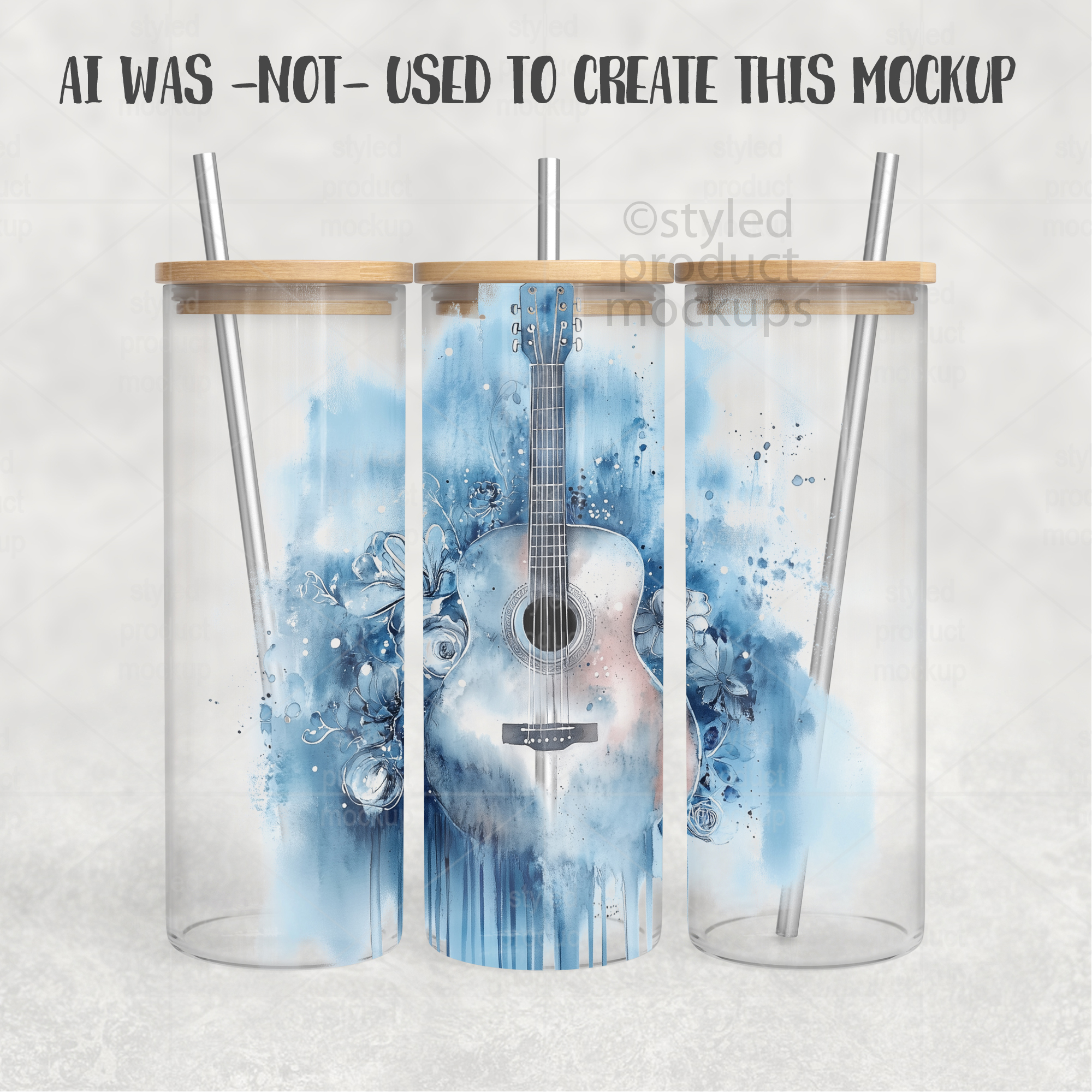 25oz Clear Glass Tumbler Mockup