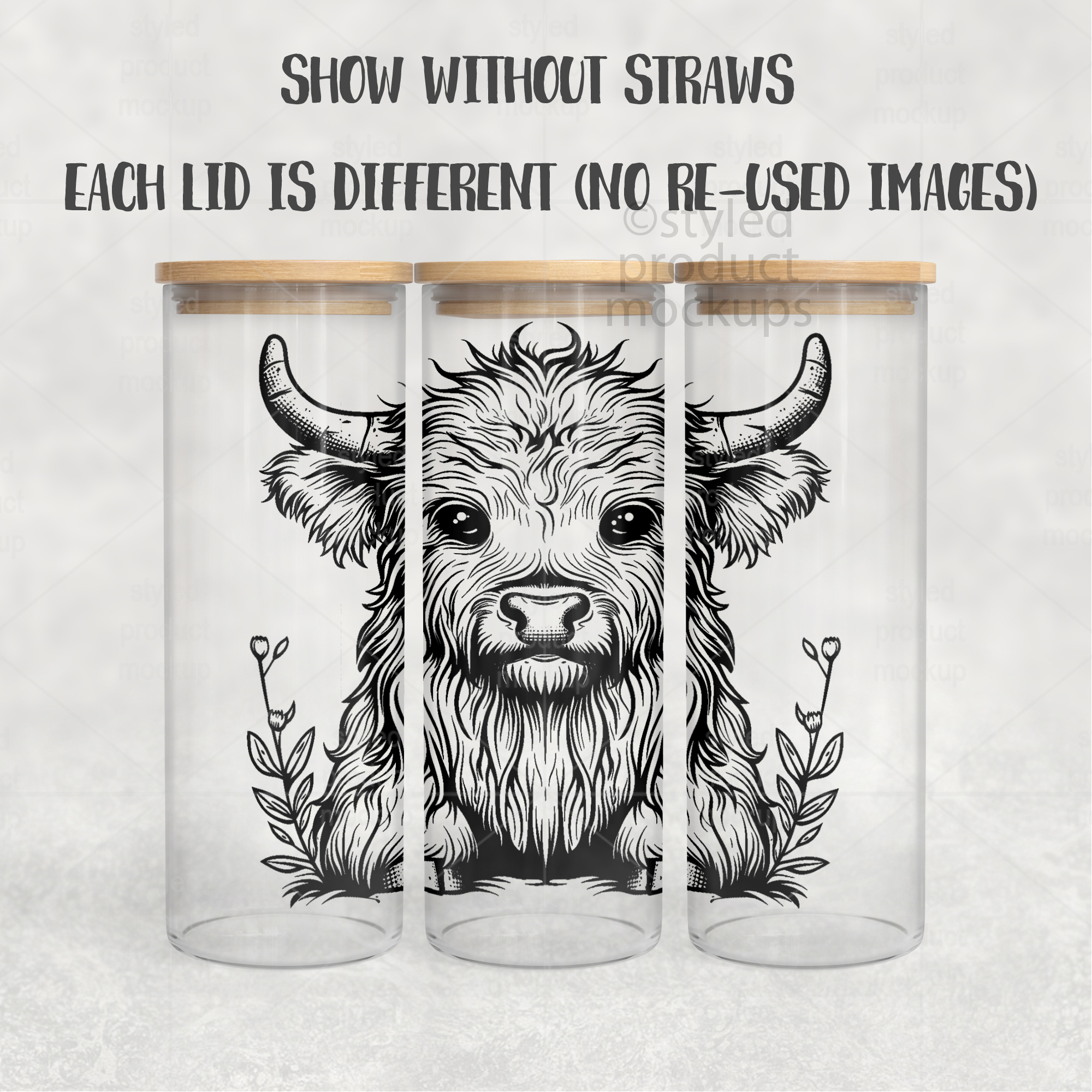 25oz Clear Glass Tumbler Mockup