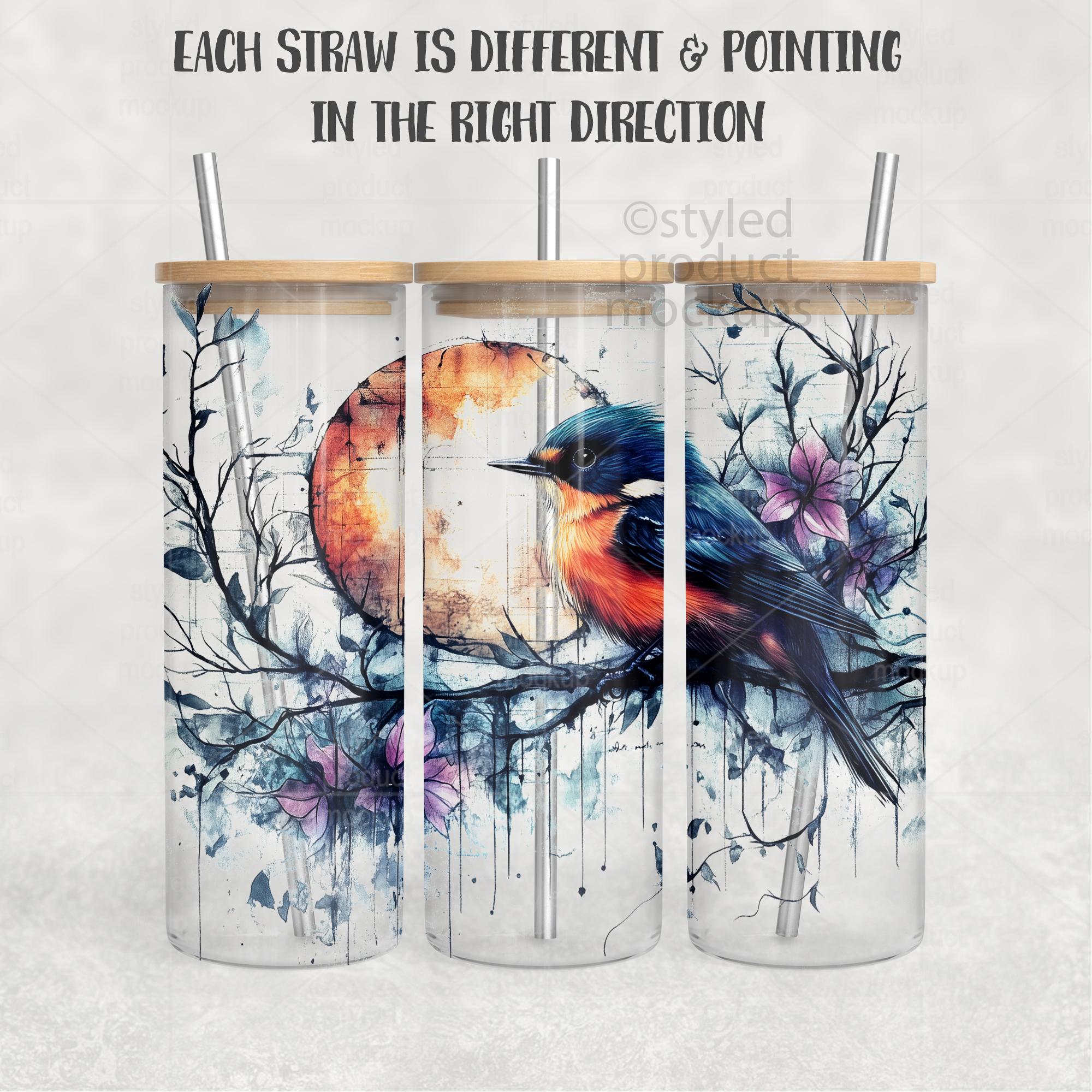 25oz Clear Glass Tumbler Mockup
