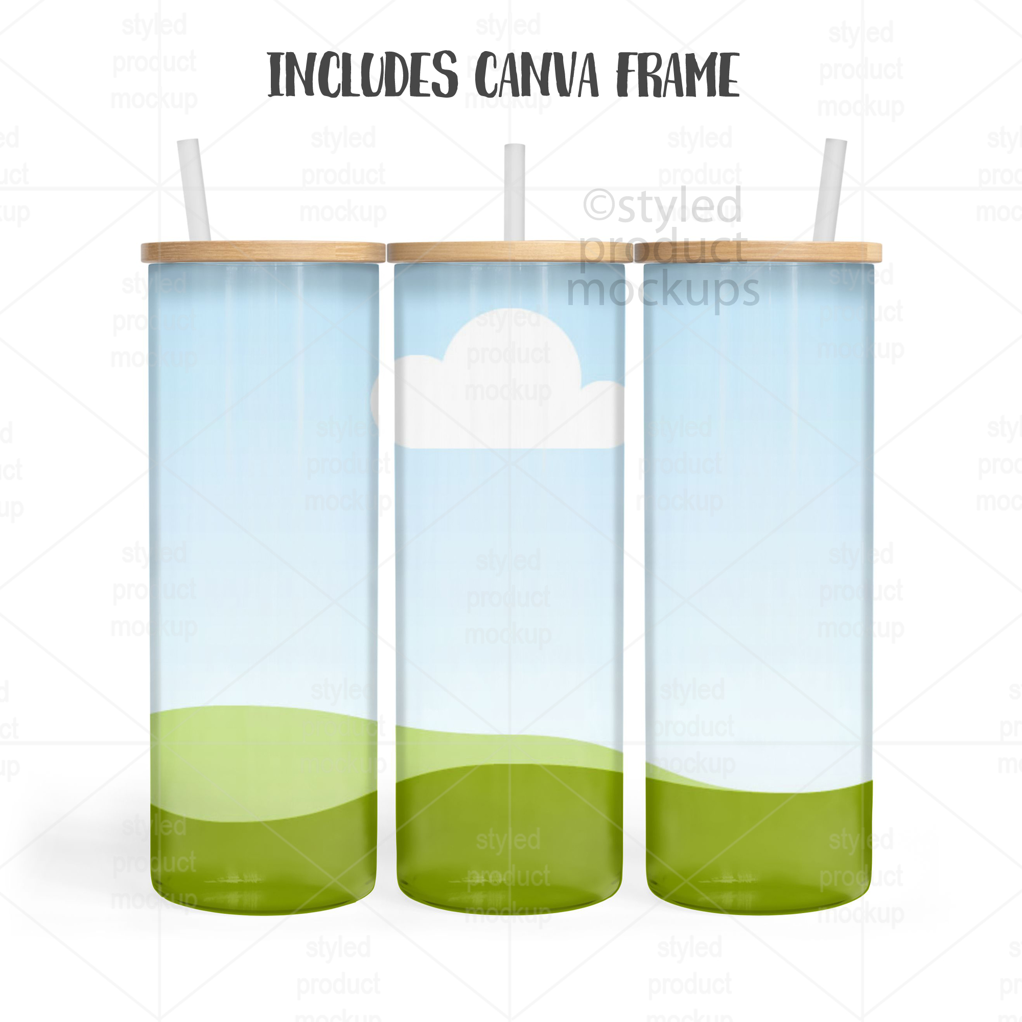 25oz Clear Glass Tumbler Mockup