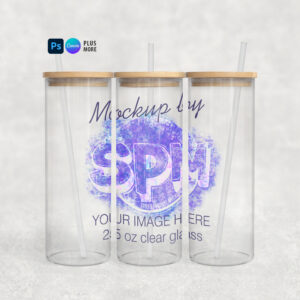 25oz Clear Glass Tumbler Mockup