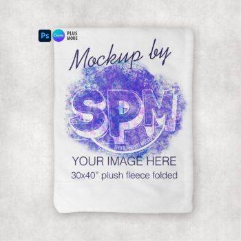 30x40 Folded Plush Blanket Mockup