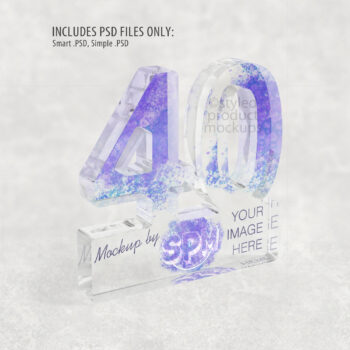 Clear Acrylic 40 Plaque Mockup Side View
