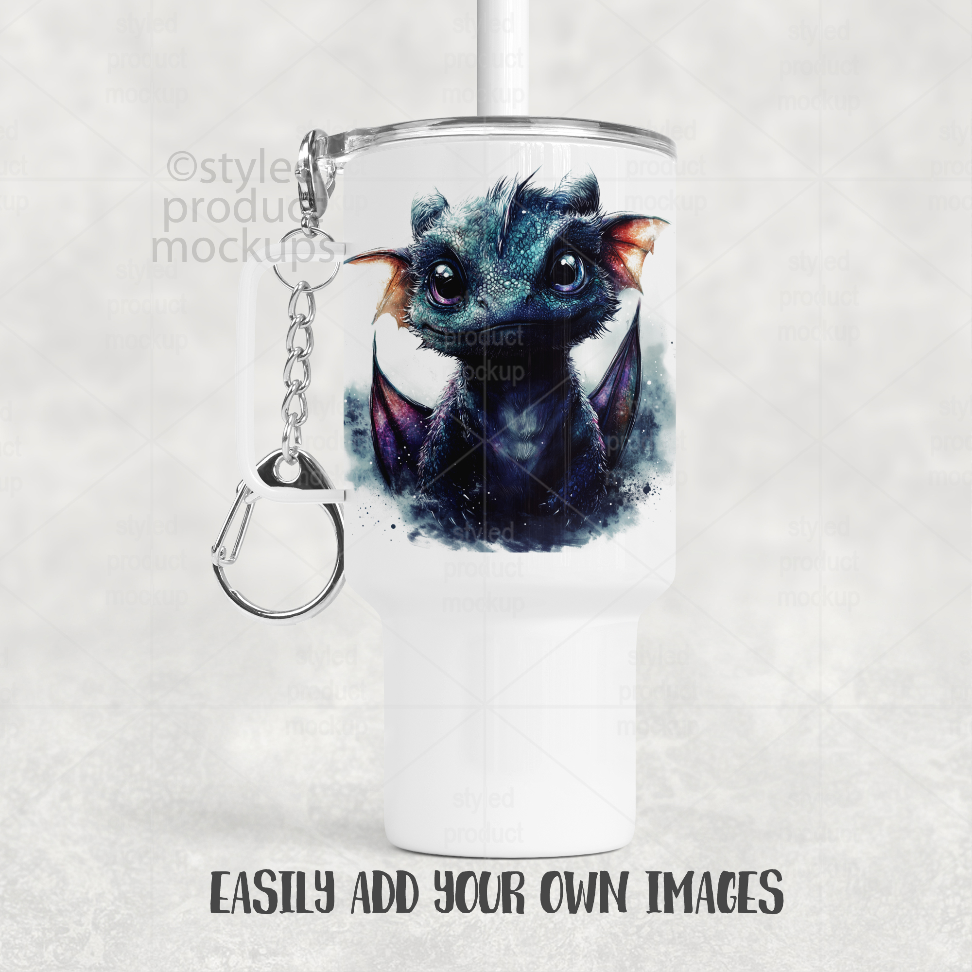4oz Mini Tumbler Keychain Mockup