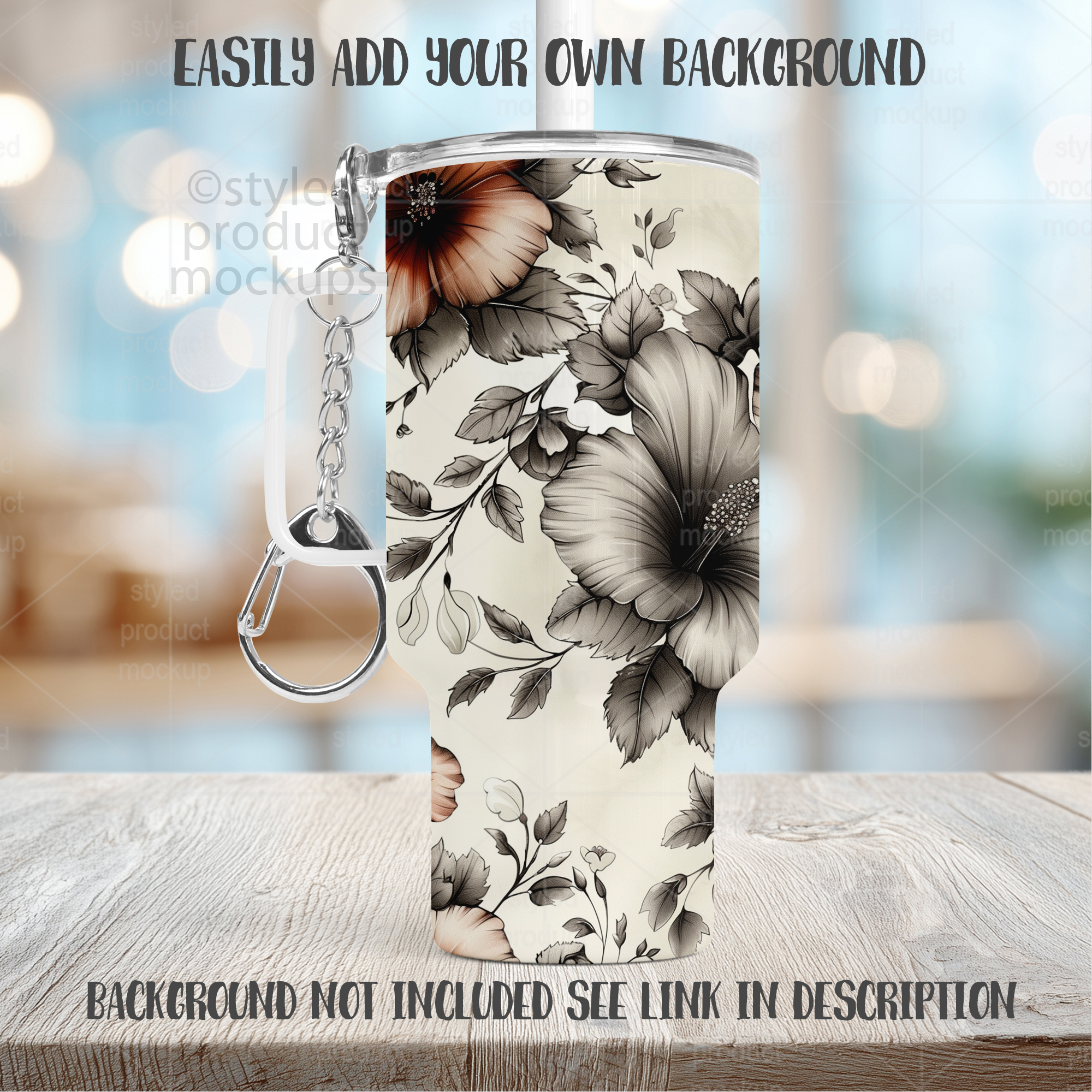4oz Mini Tumbler Keychain Mockup