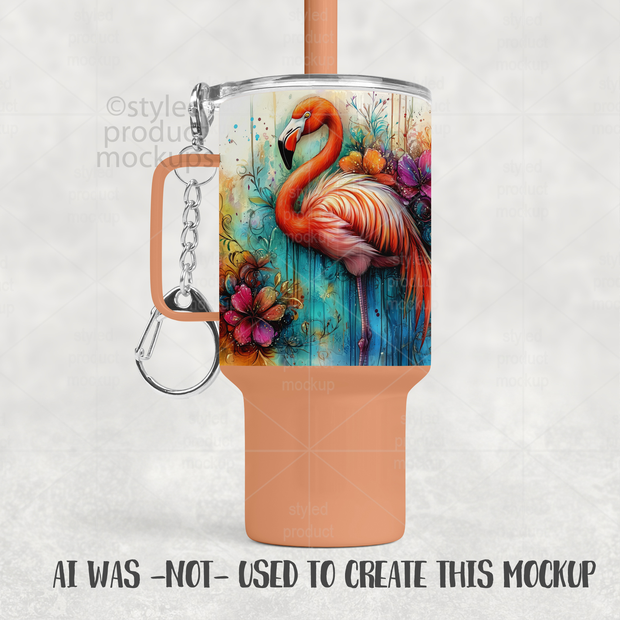 4oz Mini Tumbler Keychain Mockup