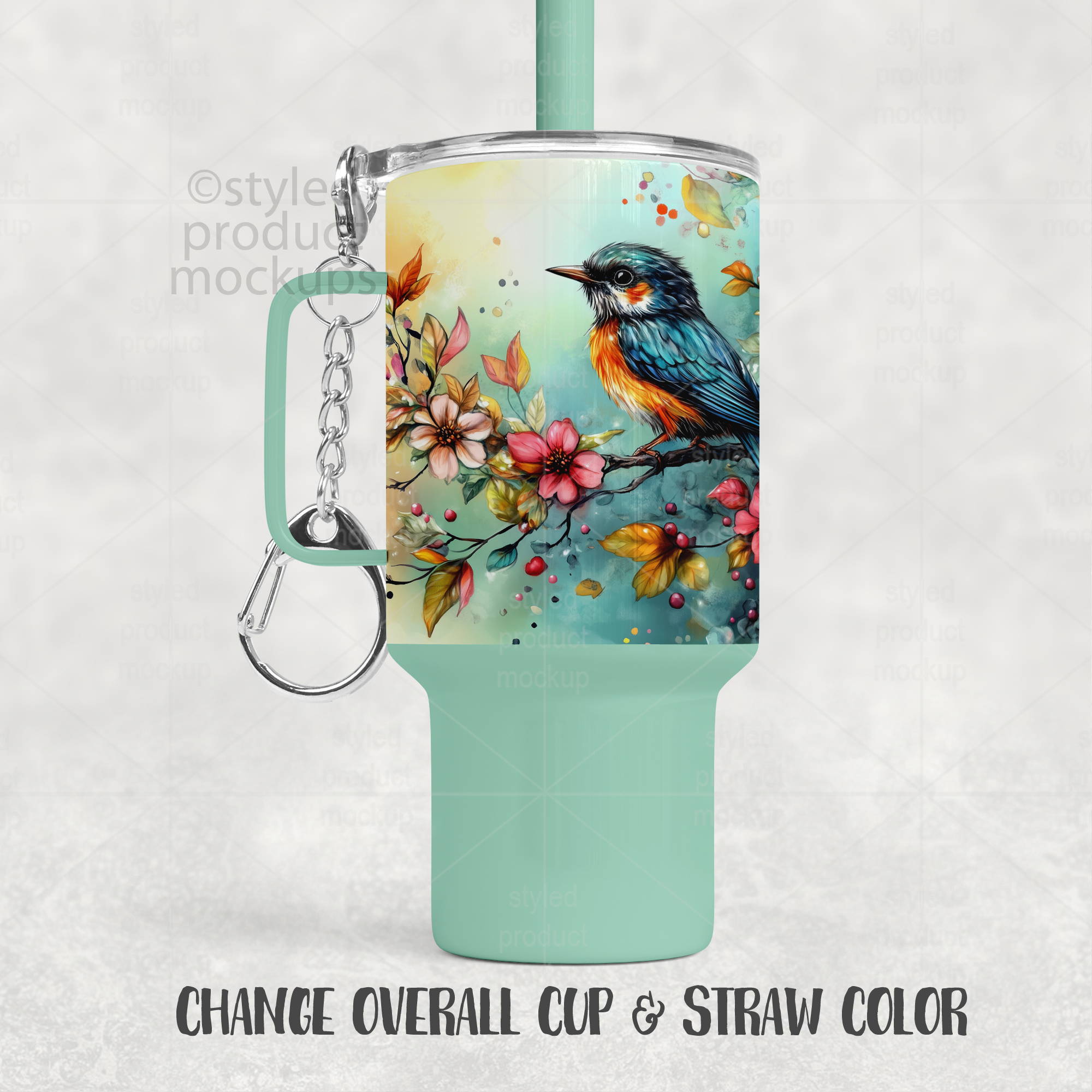 4oz Mini Tumbler Keychain Mockup