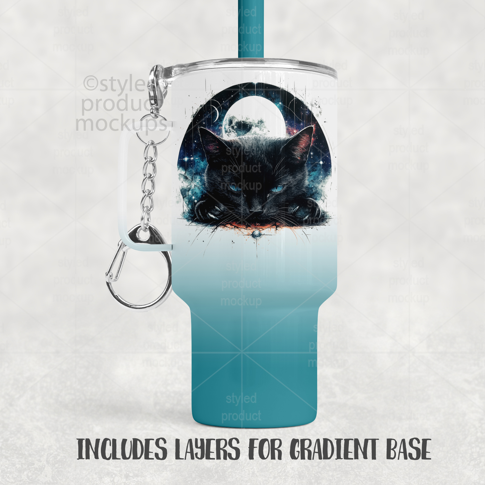 4oz Mini Tumbler Keychain Mockup