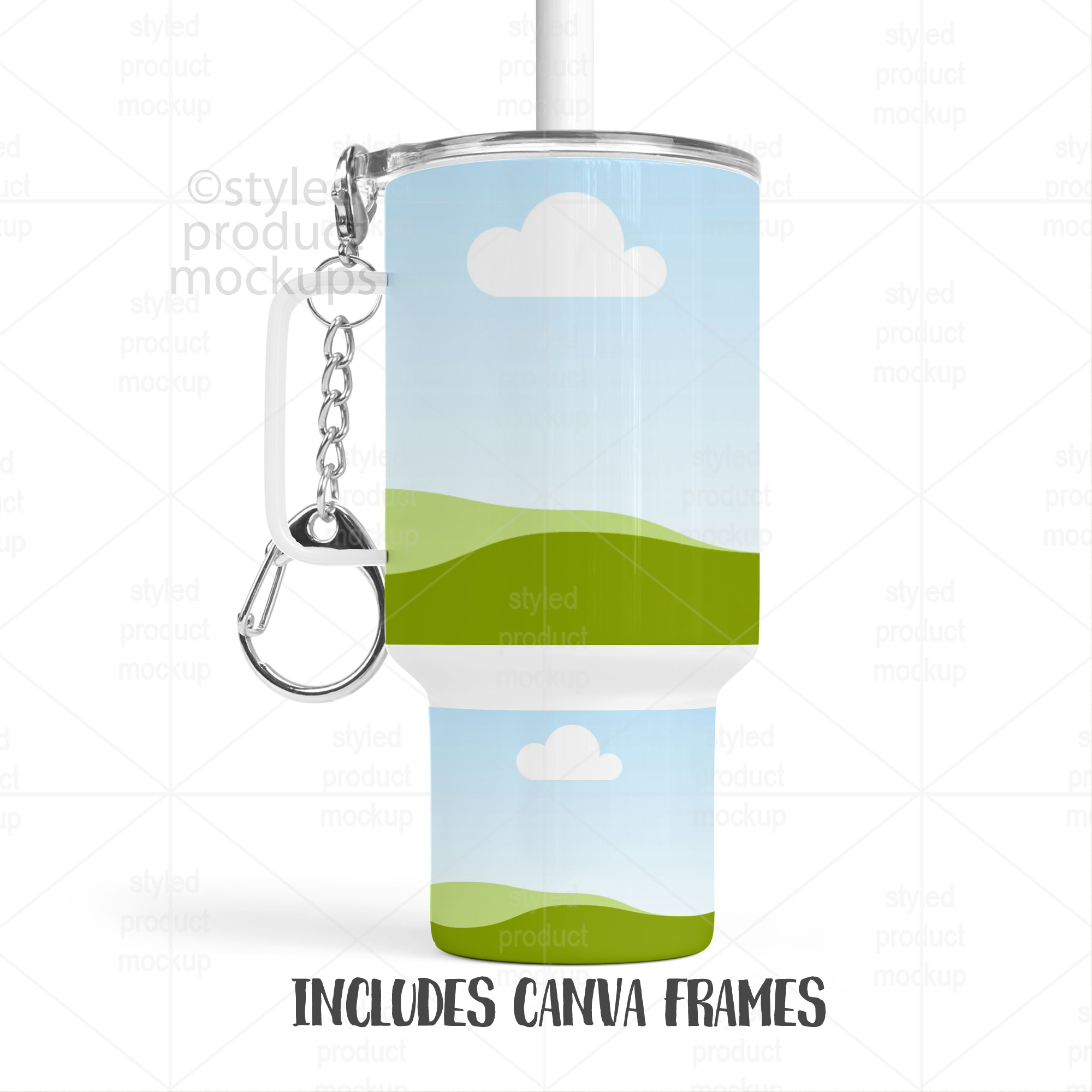 4oz Mini Tumbler Keychain Mockup