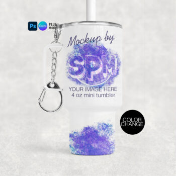 4oz Mini Tumbler Keychain Mockup