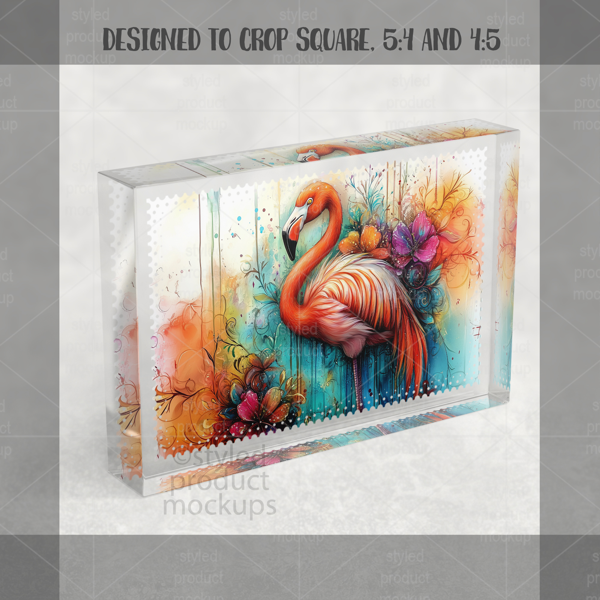 4x6 Crystal Photo Block Mockup