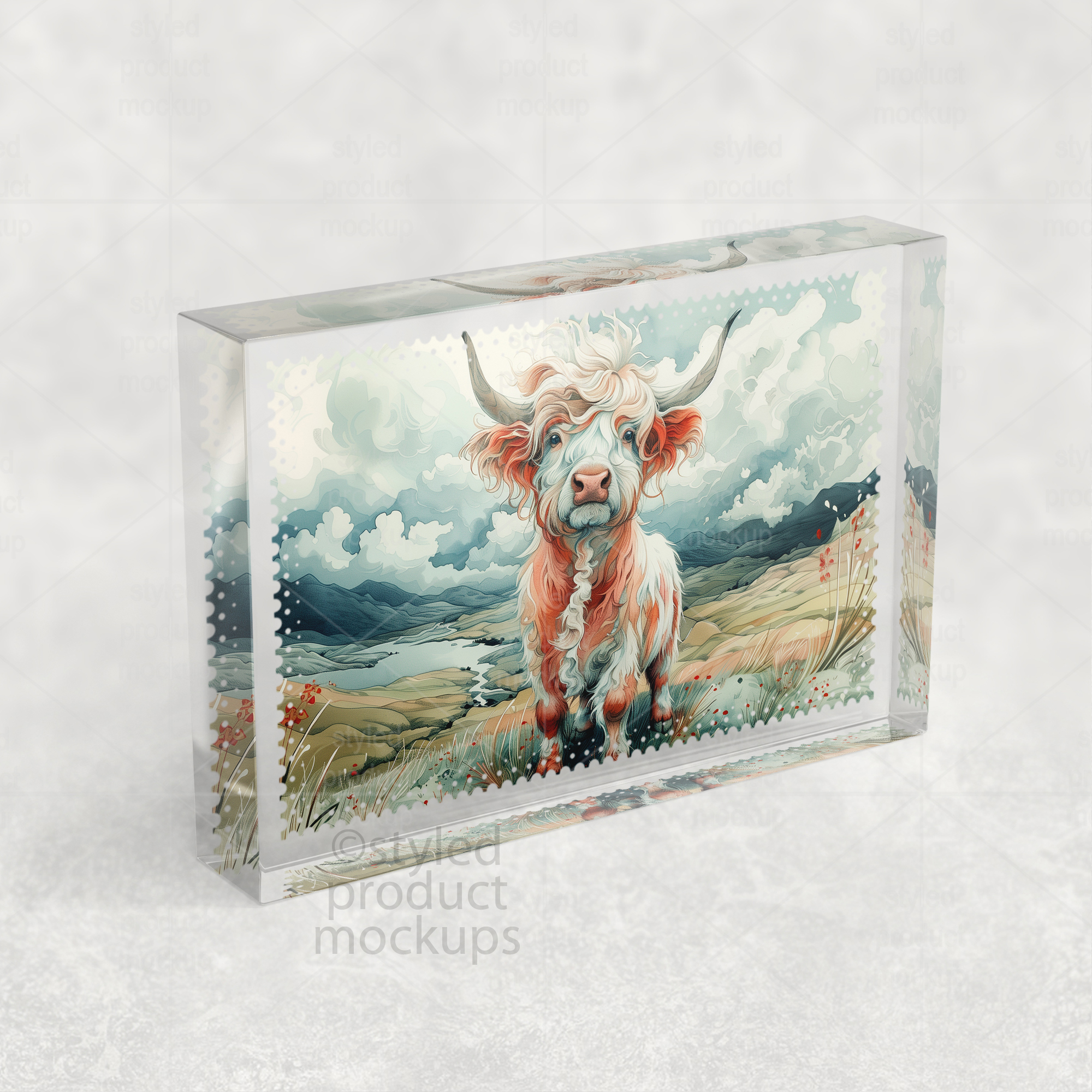 4x6 Crystal Photo Block Mockup
