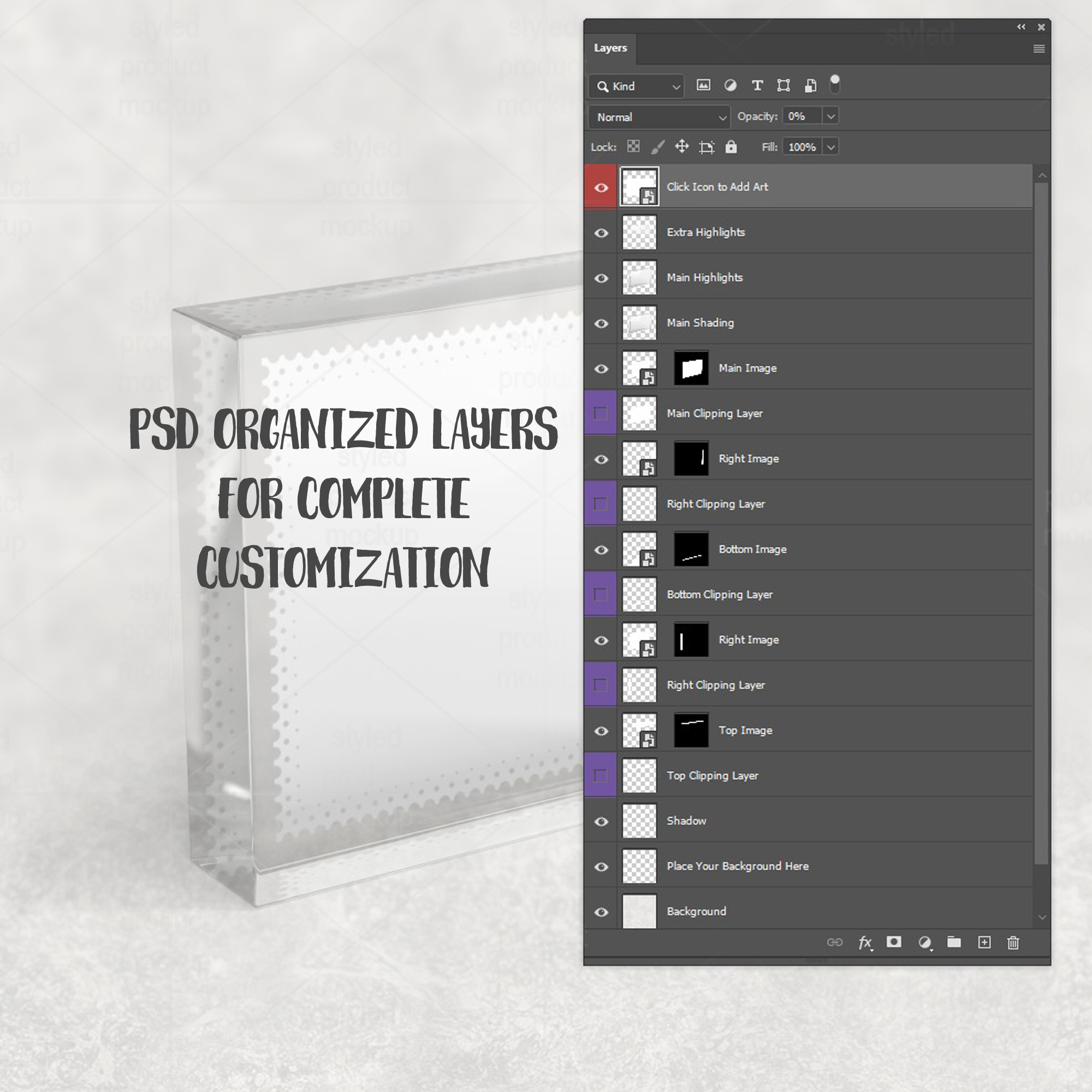 4x6 Crystal Photo Block Mockup