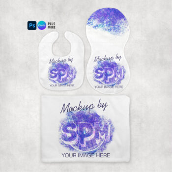 Blanket Bib Cloth Set Mockup