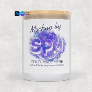 Frosted Glass Candle Label Mockup