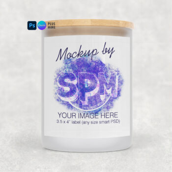 Frosted Glass Candle Label Mockup