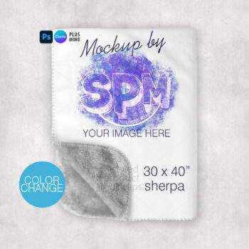 Folded Sherpa Blanket Mockup