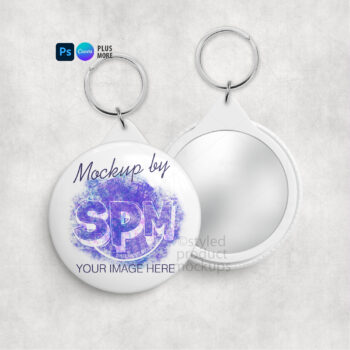 Mirror Back Button Keychain Mockup