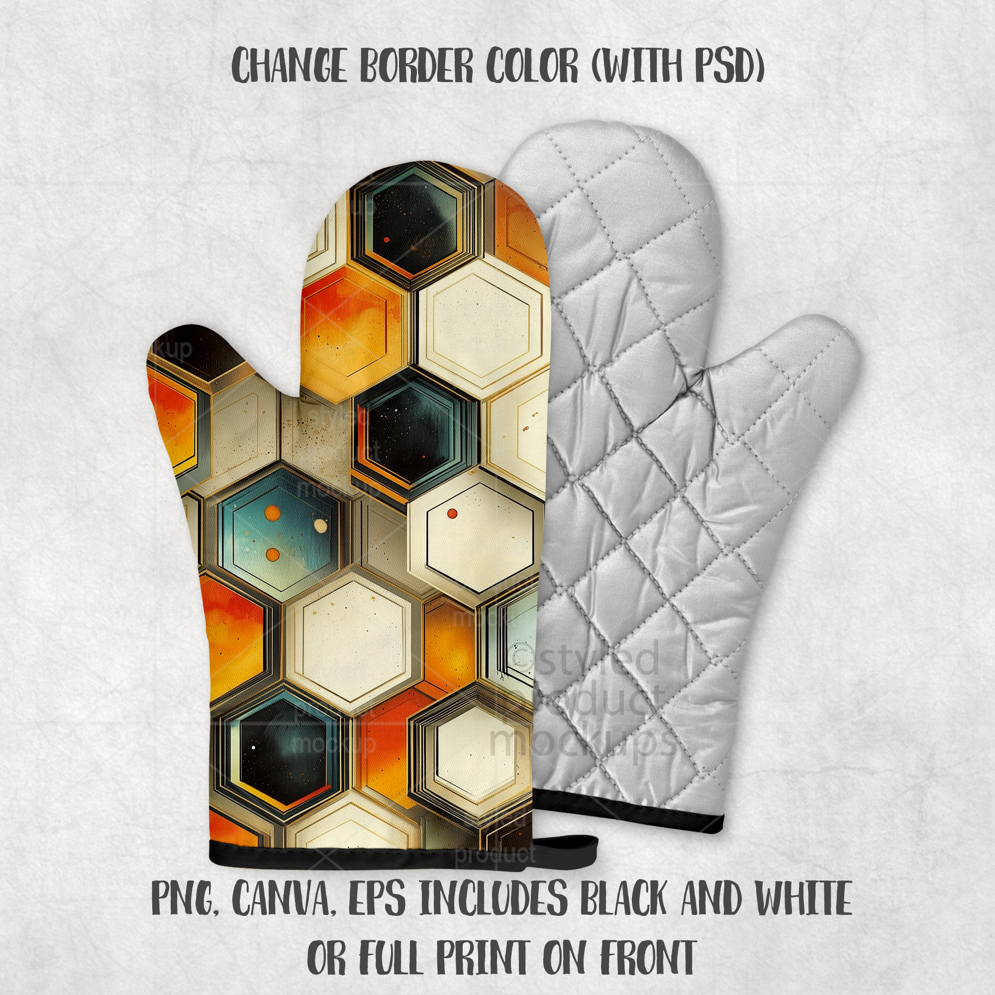 Dye Sublimation Oven Mitt Mockup
