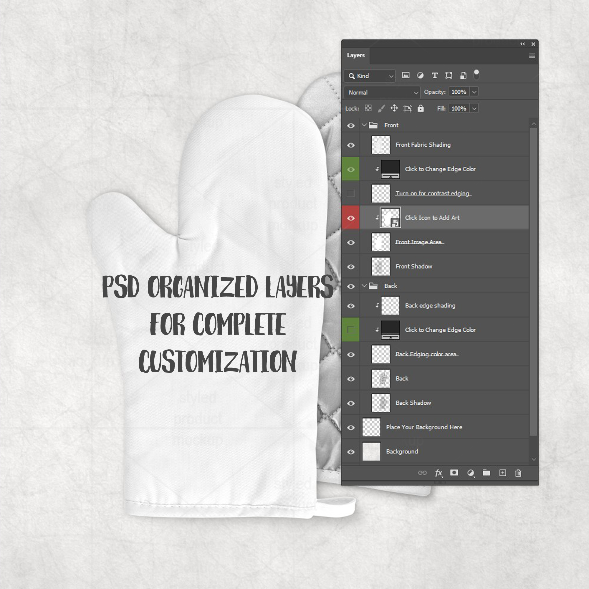 Dye Sublimation Oven Mitt Mockup