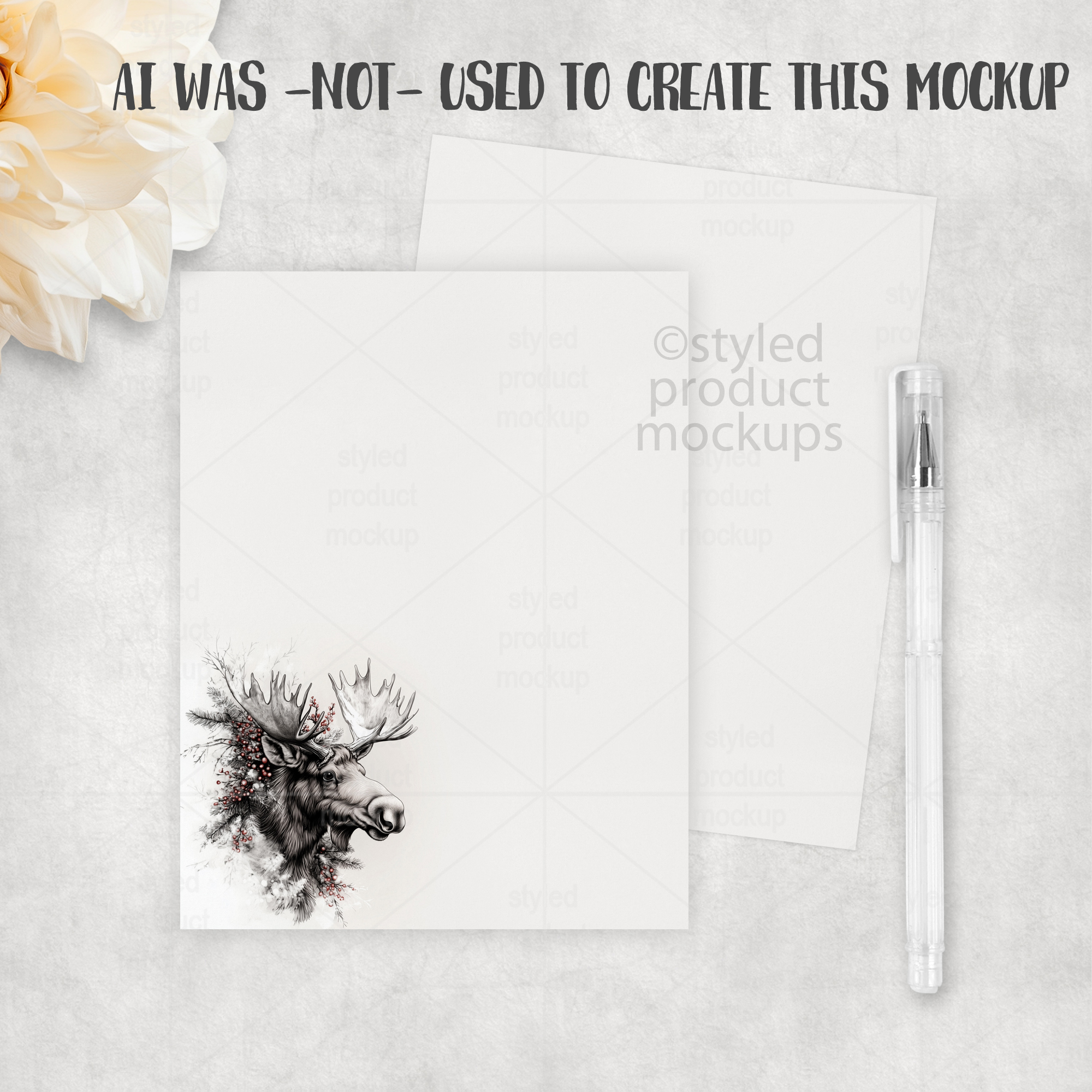 4.25x5.5 Paper Notepad Mockup