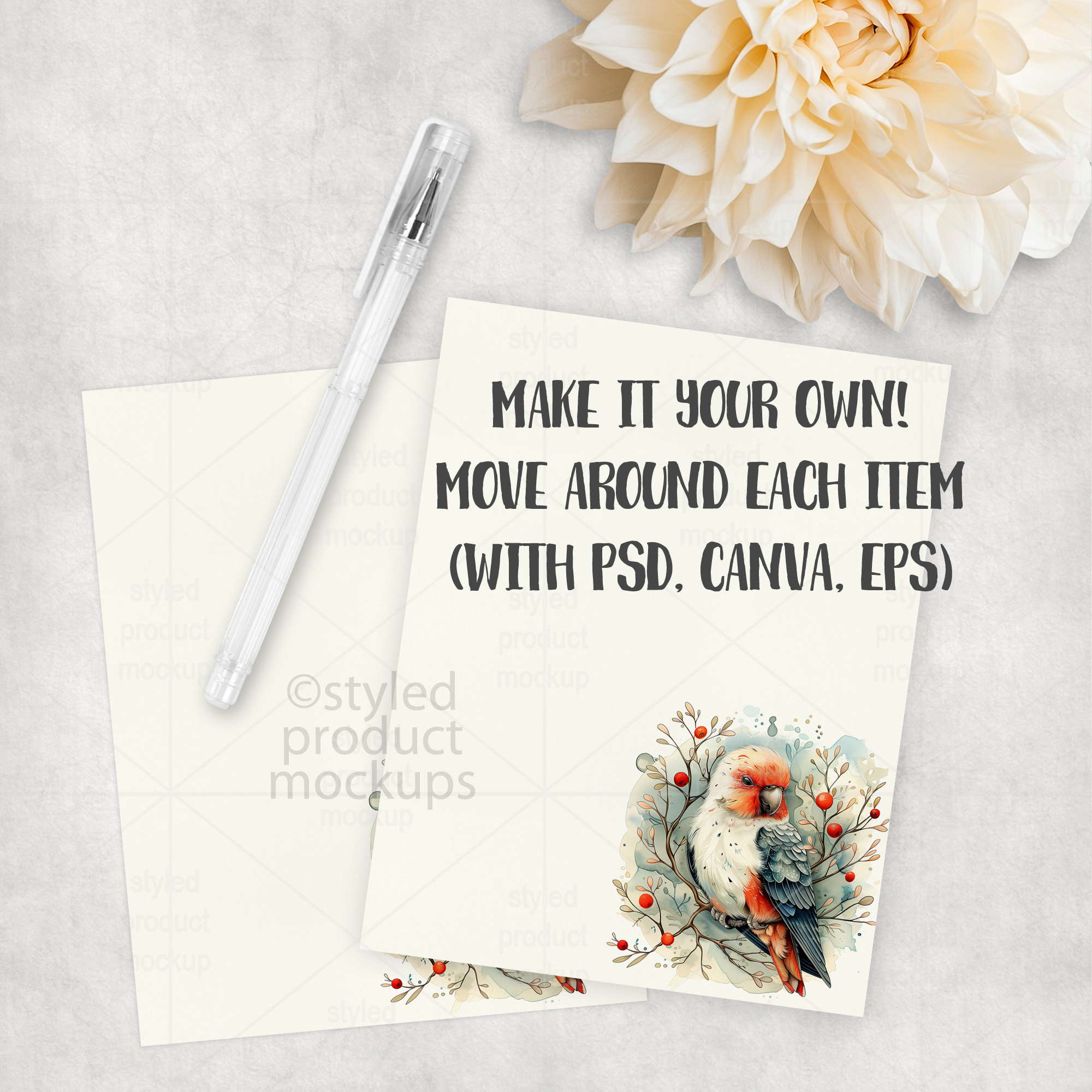 4.25x5.5 Paper Notepad Mockup