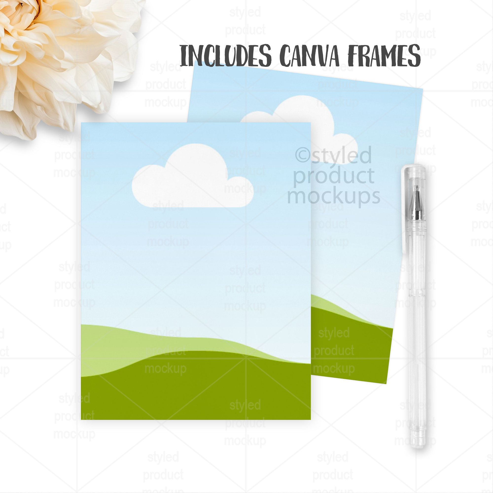 4.25x5.5 Paper Notepad Mockup