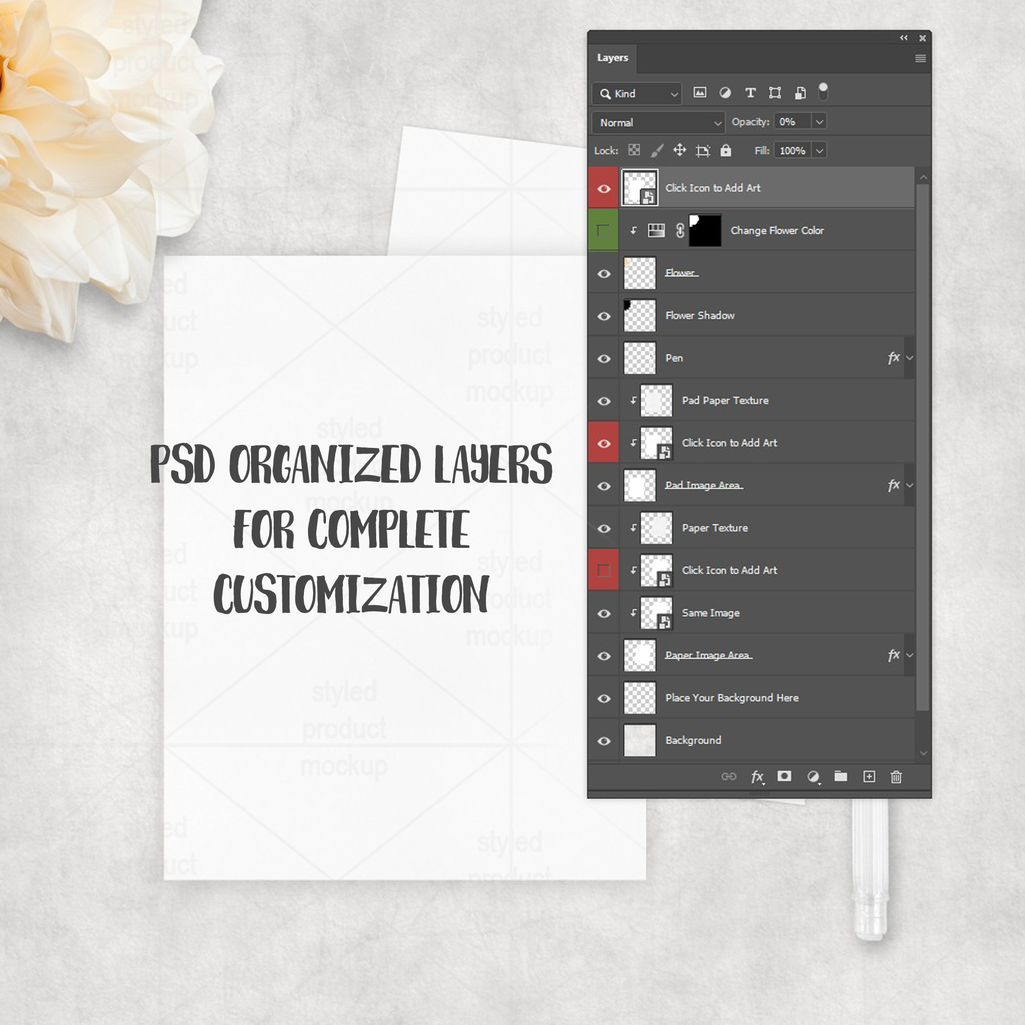 4.25x5.5 Paper Notepad Mockup