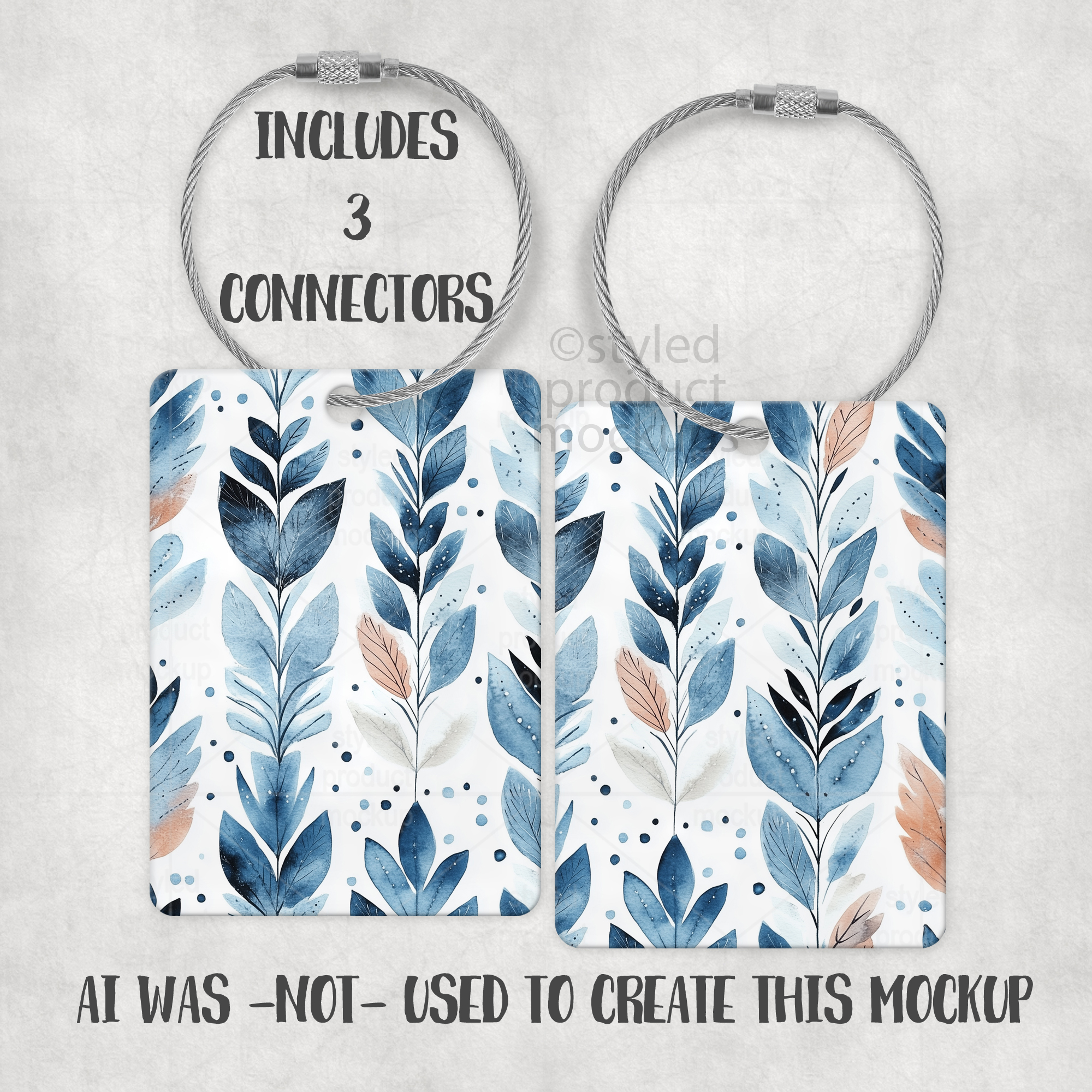 Dye Sublimation Rectangle Bag Tag Mockup