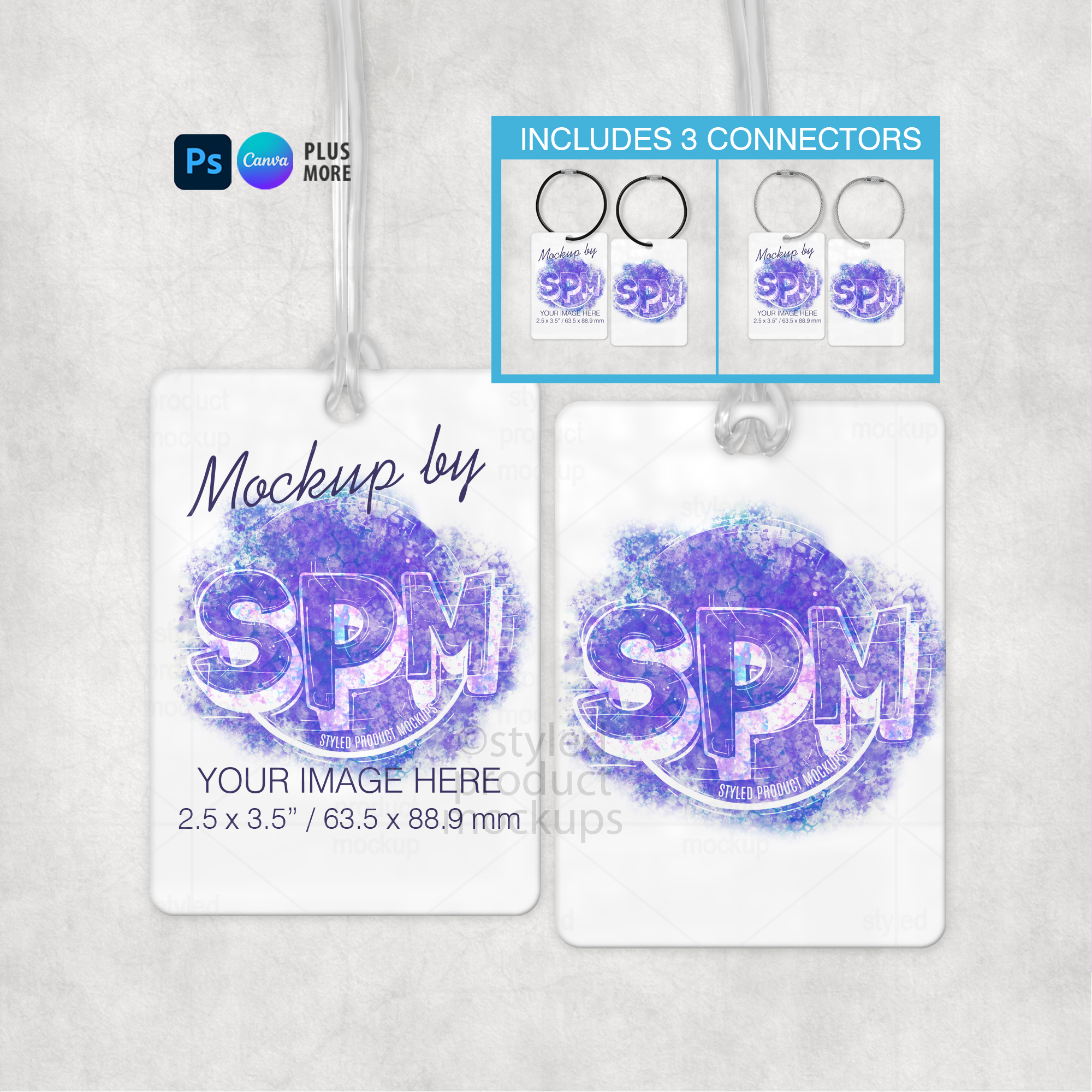 Dye Sublimation Rectangle Bag Tag Mockup