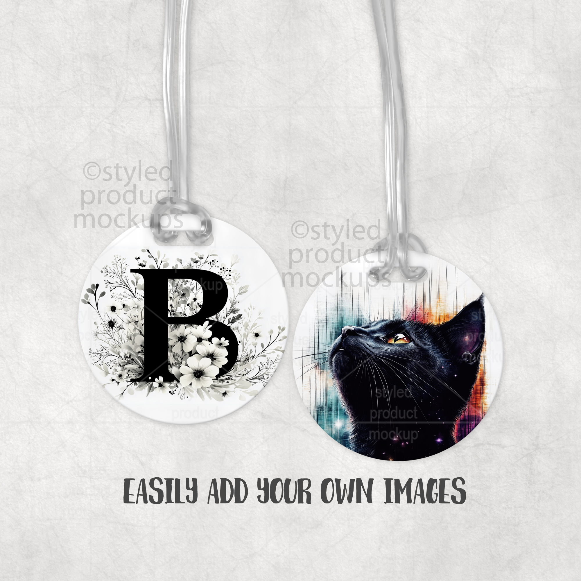 Round Luggage Tag Mockup