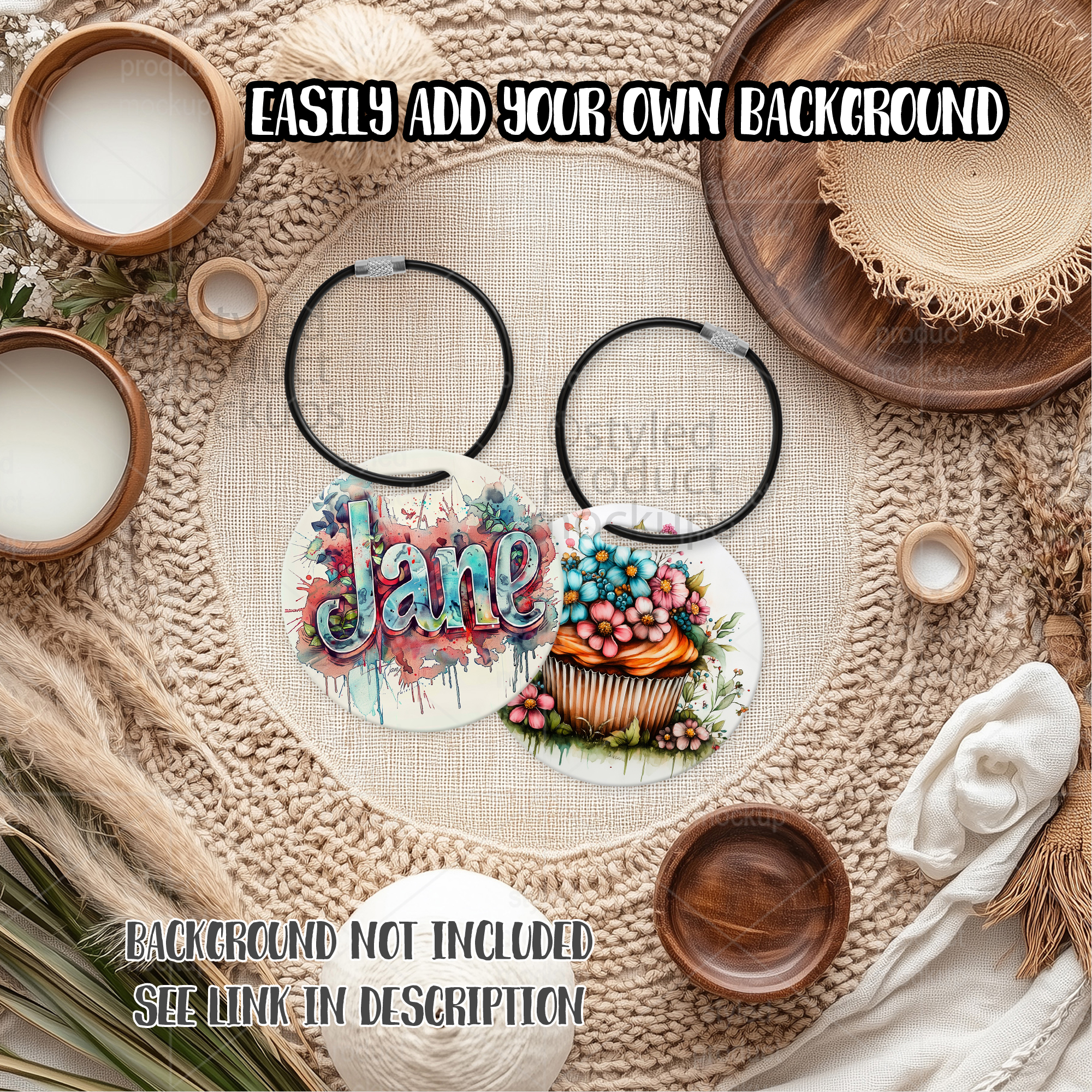 Round Luggage Tag Mockup